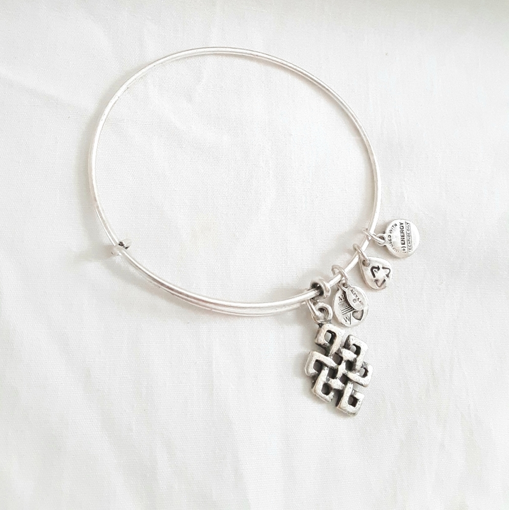 Alex and Ani TRIEKELION Charms silver Bangle Bracelet.